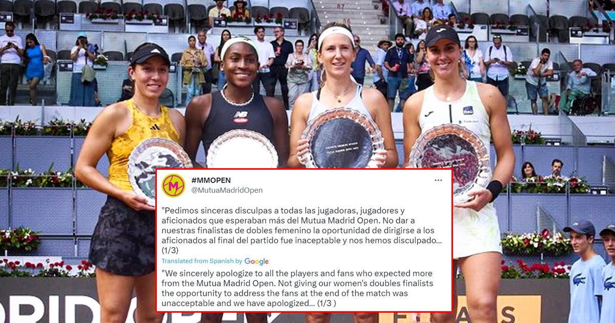 Madrid Open apologises for not giving women’s doubles finalist speeches